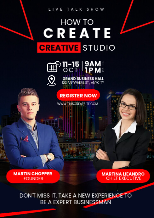 Live Talk Show Template Design | PosterMyWall