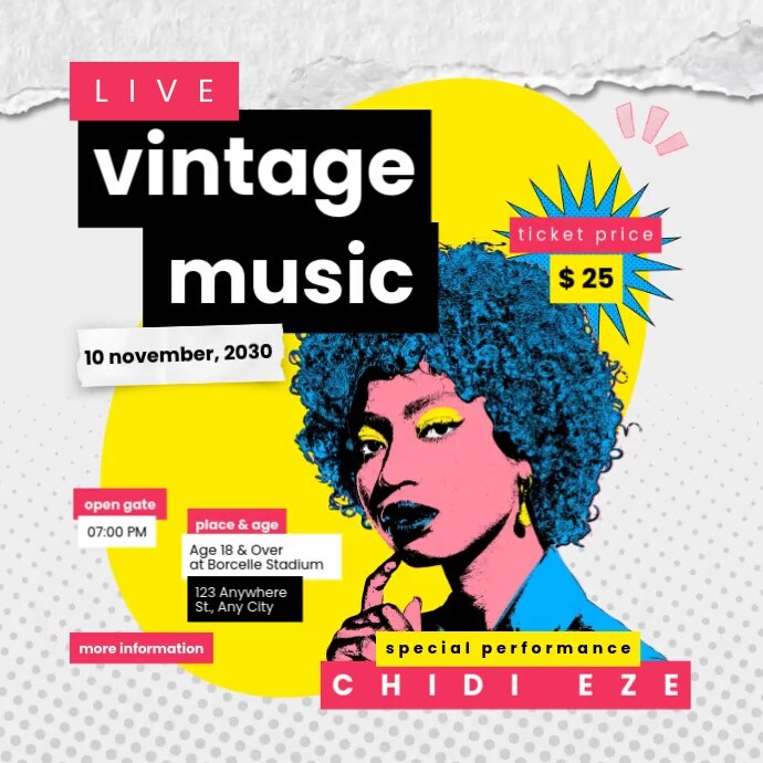 Live Vintage Music Template PosterMyWall live-vintage-music-template-postermywall