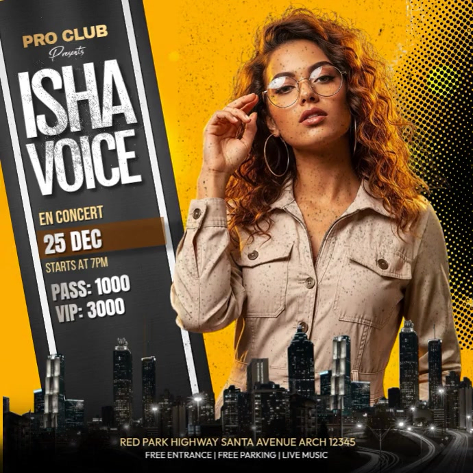 LIVE VOICE CONCERT ADS Template | PosterMyWall