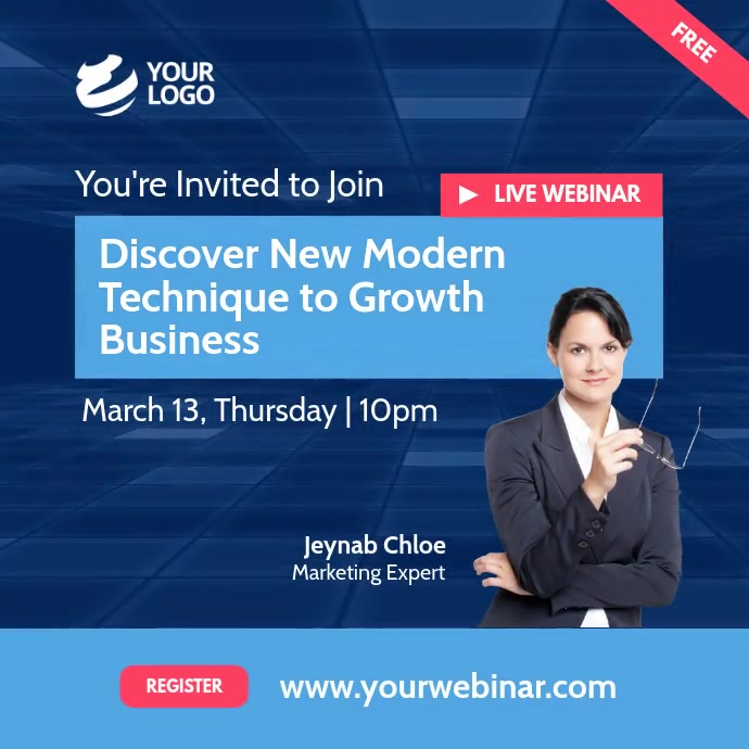 Live Webinar Invitation Instagram video Template PosterMyWall