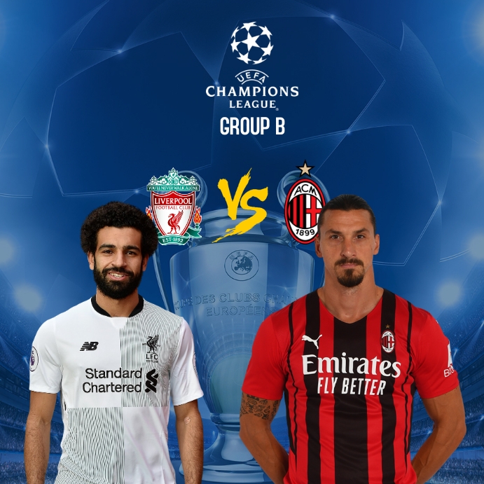 Liverpool Vs Ac Milan template Publicação no Instagram