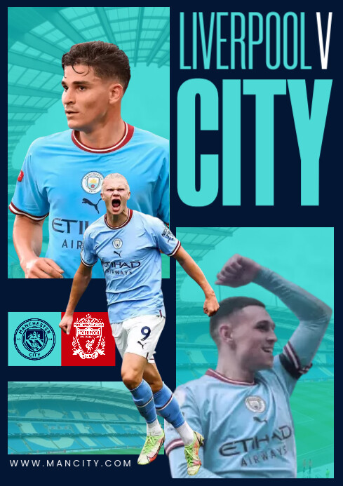 Simple Liverpool Liverpool Vs Manchester City Simple template | PosterMyWall