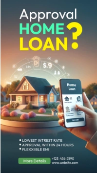 Loan Approval Financial Solutions  Mortgage Rates Instagram Story template