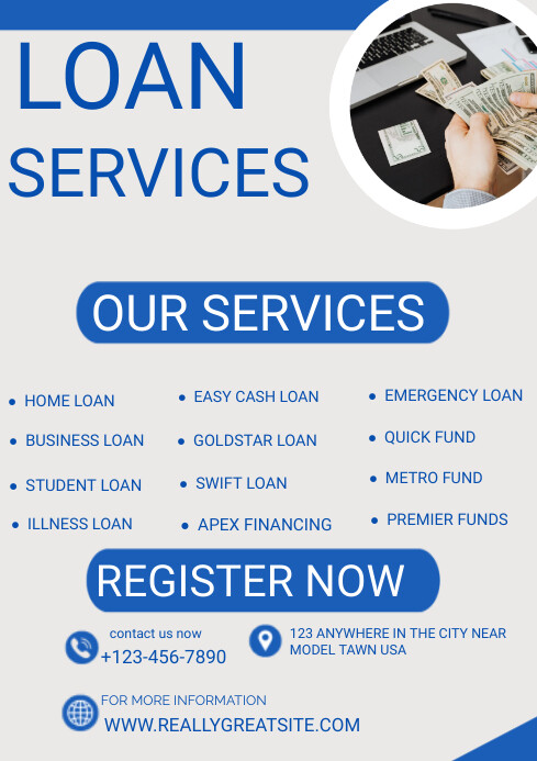 Lending Sample Design Loan services Template | PosterMyWall
