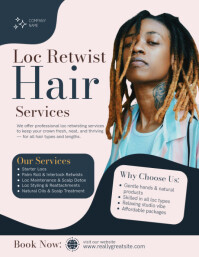 Loc Retwist & Natural Hair Services Flyer Template