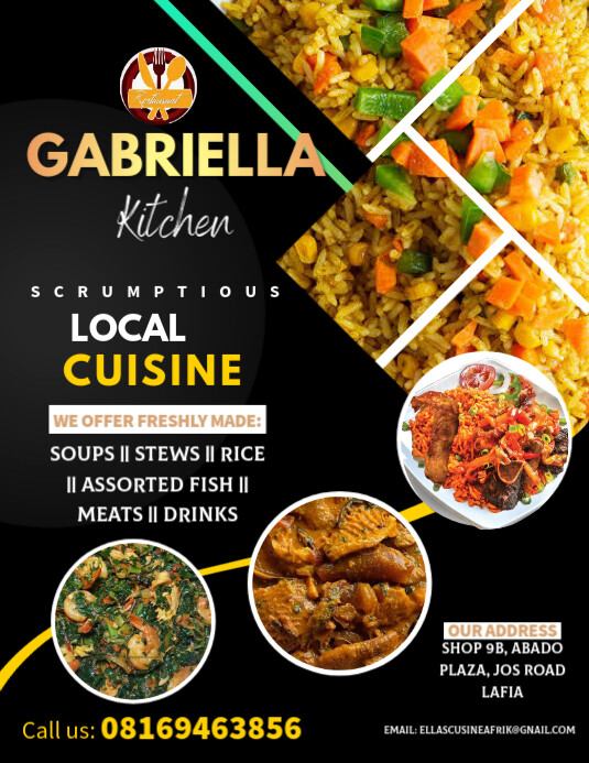 Local African Cooking ใบปลิวอาหารแอฟริกันในท้องถิ่น เทมเพลต | PosterMyWall