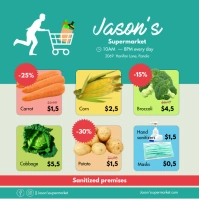 Local SuperMarket Circular Ad Covid-19 relate Publicación de Instagram template