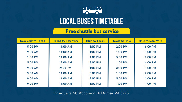 Gebietsschema Bus Fahrplan Banner Vorlage Vorlage Postermywall