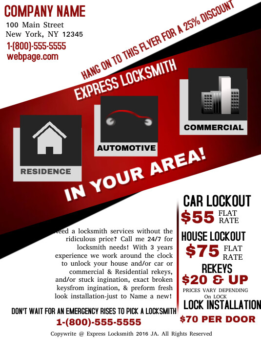 Locksmith Services Template PosterMyWall