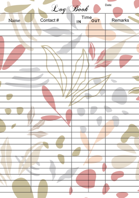 Copy of Log Book sheet template | PosterMyWall