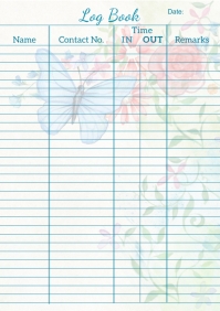 Log Book sheet template | PosterMyWall