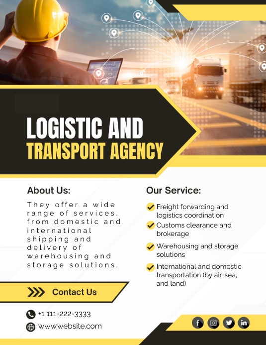 Logistic and Transport Agency Template PosterMyWall