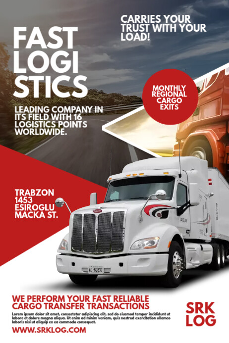 Logistic flyer Poster template