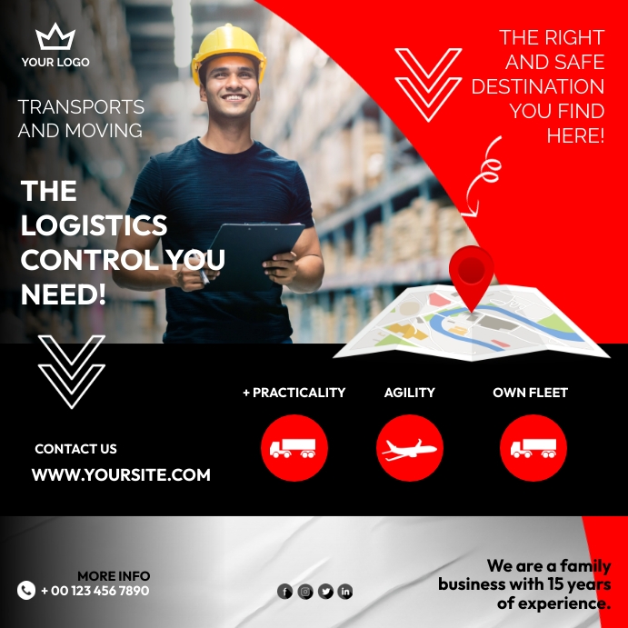 Logistic instagram Template | PosterMyWall