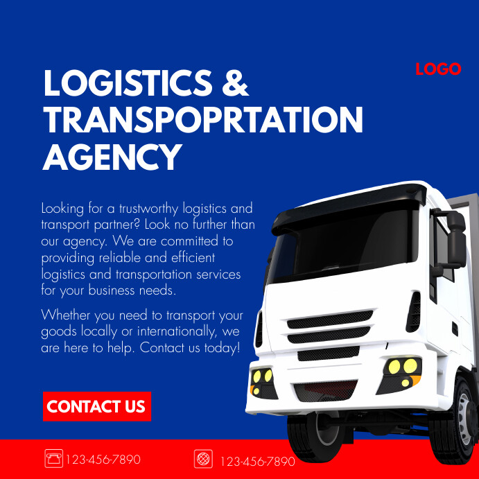 LOGISTICS & transportation AGENCY TEMPLATE PosterMyWall