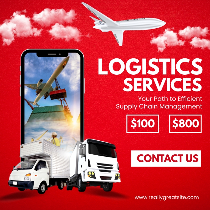 Logistics Services Instagram Ad Template | PosterMyWall