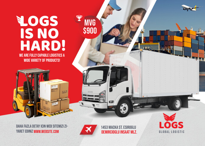 Logistics Ad Template Postcard