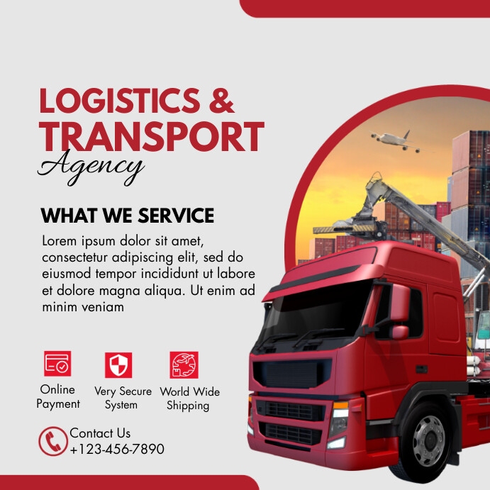 Logistics Informative Post Logistics and transportation Template | PosterMyWall