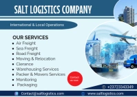 logistics company Postcard template