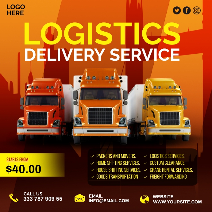 Logistics Informative Post Logistics Template | PosterMyWall