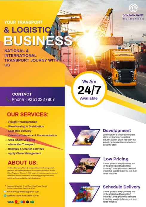 Logistics flyer A4 template