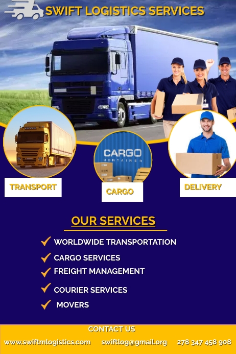 Logistics flyer Template | PosterMyWall