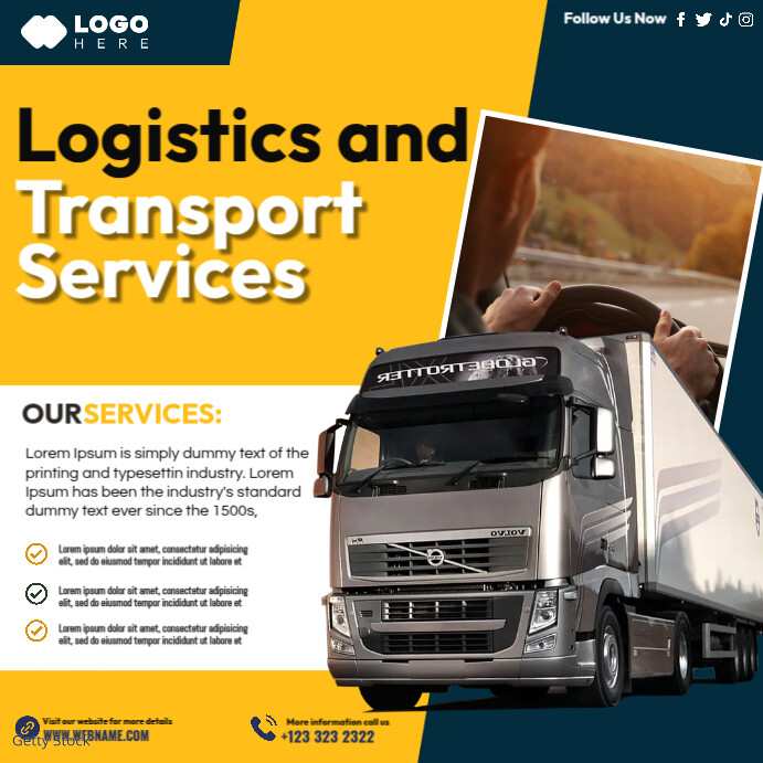 Logistics Transport Services Template | PosterMyWall
