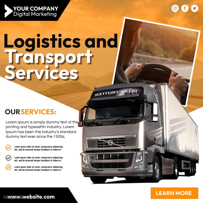 Logistics Transport Services Template | PosterMyWall