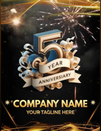 Logo Anniversary 5 th Flyer (US Letter) template