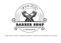 Logo Design Barber Shop Postkarte template