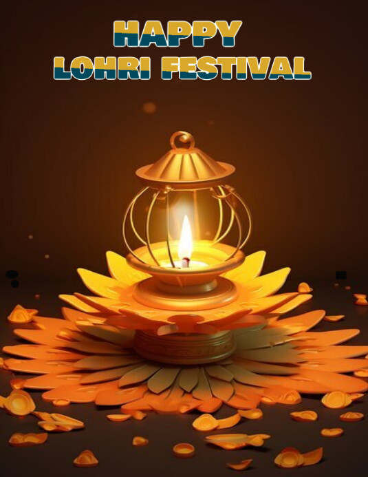 Lohri festival celebration in india Flyer (US Letter) template