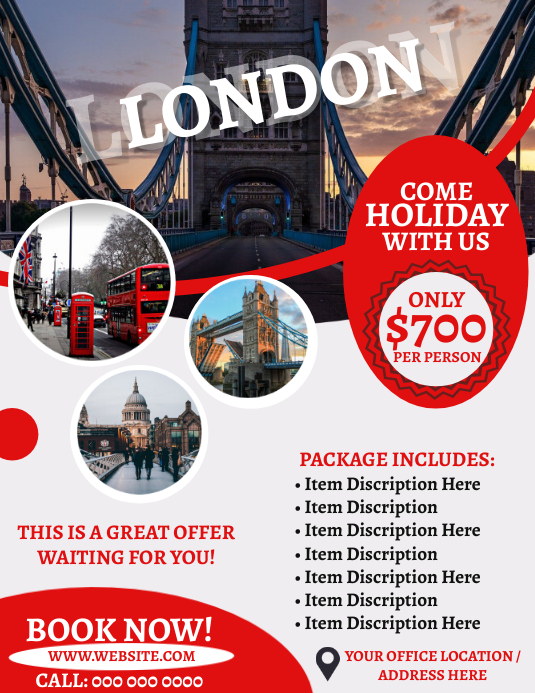 London Flyer Examples London Travel Agency Flyer Template | PosterMyWall