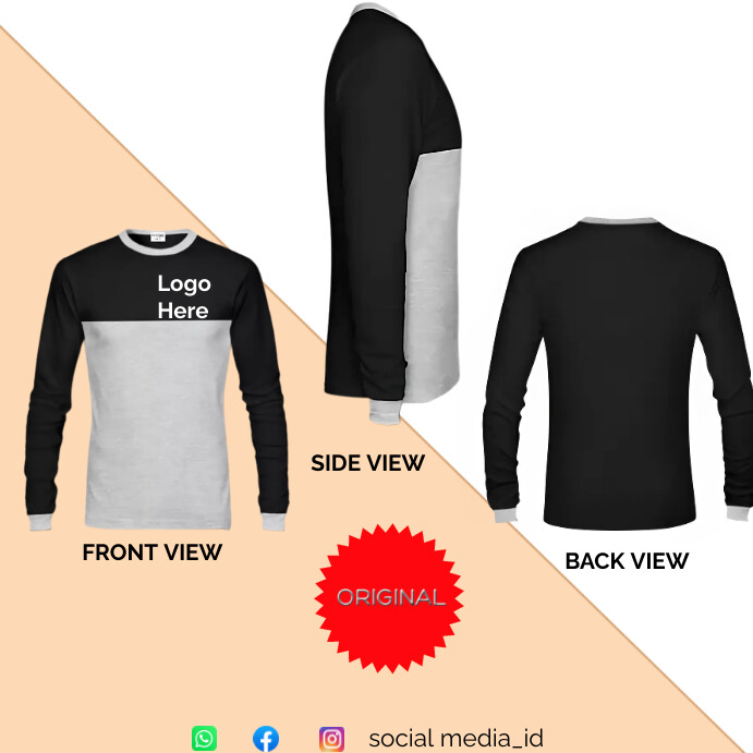 Long Sleeve TShirt Template PosterMyWall