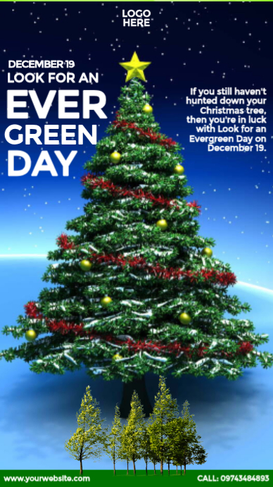 Plantilla de Look for an Evergreen Day Ad | PosterMyWall