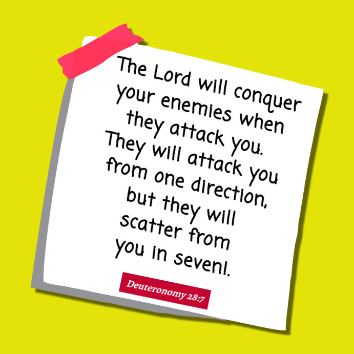 Lord will conquer your enemies- Bible verse Instagram Post template