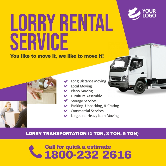 Lorry Rent Advertisements Lorry Rental Service Instagram Social Media Template | PosterMyWall