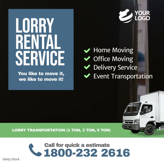 Lorry Rent Advertisements Lorry Rental Service Template | PosterMyWall