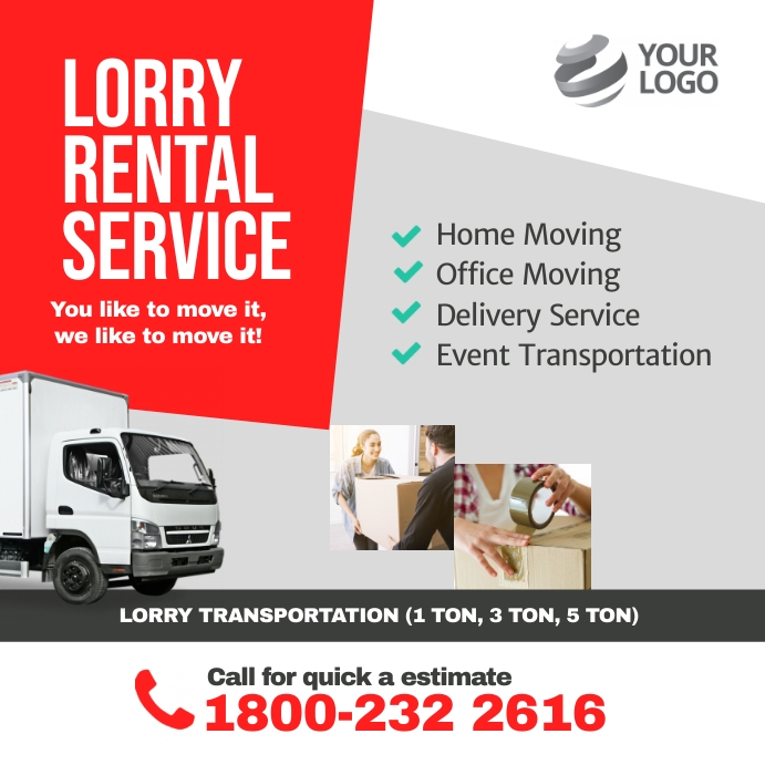 Lorry Rent Advertisements Lorry Rental Service Instagram Social Media Template | PosterMyWall