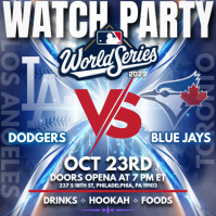 Los Angeles Dodgers @ Toronto Blue Jays: MLB World Series 2025 Watch Party Instagram Post Template