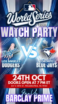Los Angeles Dodgers @ Toronto Blue Jays: MLB World Series 2025 Watch Party Instagram Post Template