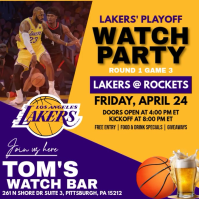 Los Angeles Lakers Playoff Round 1 Watch Party Instagram Post Video Instagram-opslag template