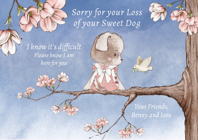 Loss of Dog Sympathy Postcard Postal template