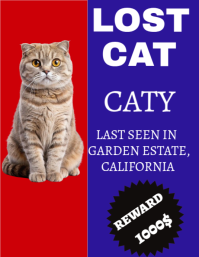 Lost cat poster Flyer (US Letter) template