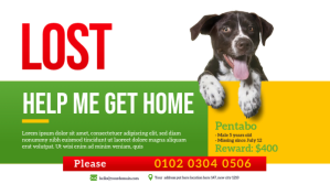 Lost Dog Ad Wpis na Twittera template
