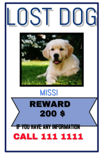 890 Lost Animal Customizable Design Templates Postermywall