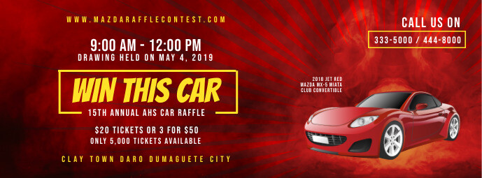 Car Raffle Ticket Examples Copy of Lottery Contest for a Car Ticket - Red | PosterMyWall