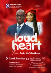 Loud Heart Valentine Church Event A4 template