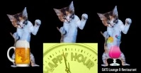 happyhour, bar templates, restaurant, cocktails Facebook 广告