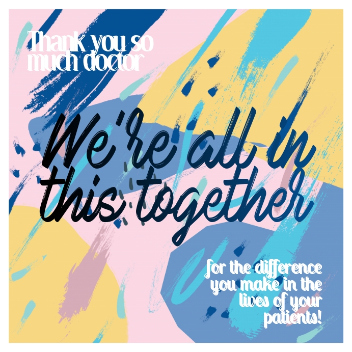 Love & Thank Card For Our Doctors In Corona! Instagram Post template