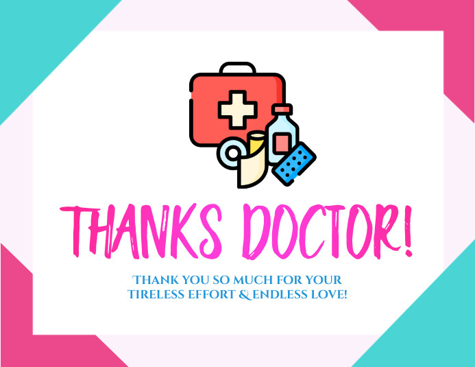 Love & Thank Card For Our Doctors! Ulotka (US Letter) template